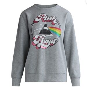 Pink Floyd Metallic Foil Printed Graphic Band Sweatshirt NWT